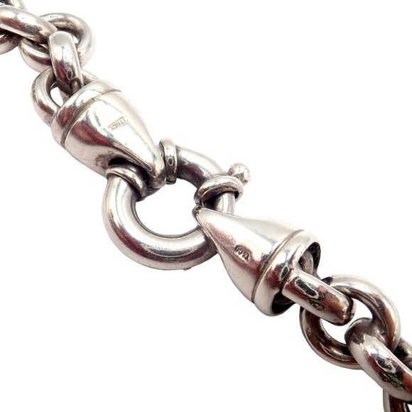 Authentic! Tiffany & Co Sterling Silver Circle Link Long 32" Chain Necklace - Picture 4 of 10